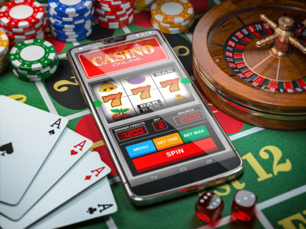 3D illustration of a smartphone casino