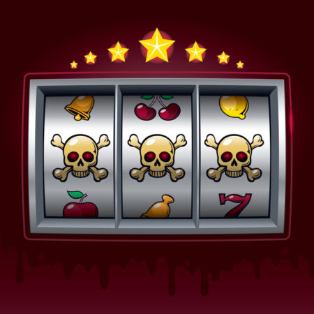 Slot machine with three skulls.