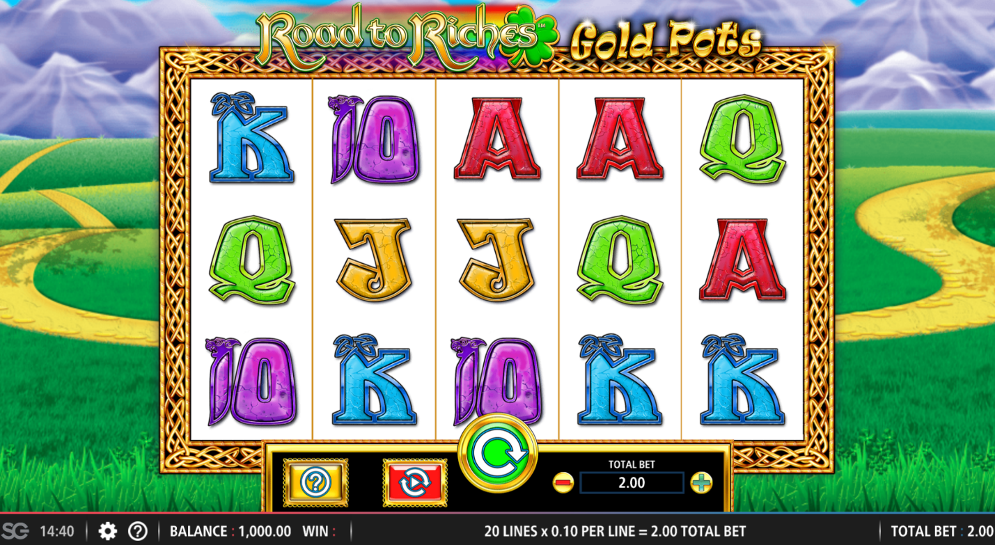 Saint Patricks day themed slots which has a countryside background and the slots feature letters.