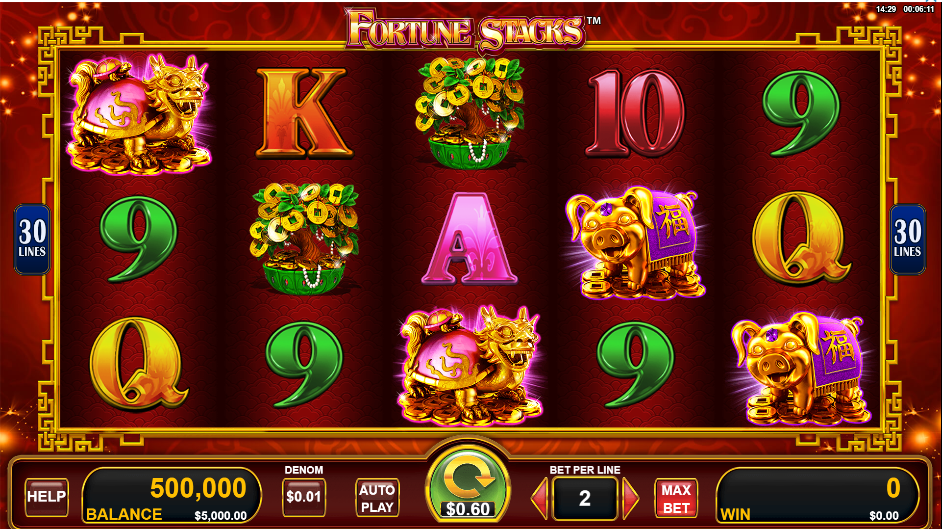 An online slot game with red background, It has 5 x 3 grid with symbols of lion, flowers, letters and numbers. 
