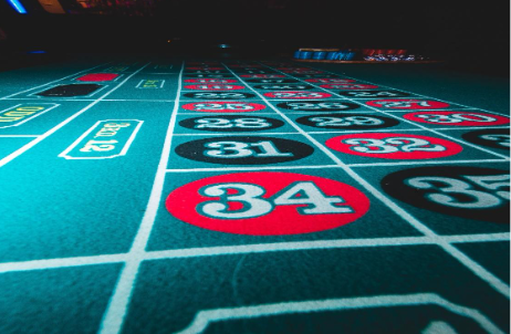 close up of the number 34 on a roulette table 