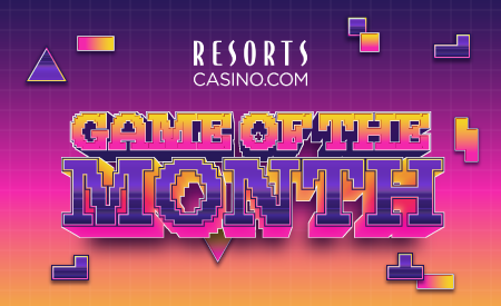 Game of the month at resorts casino, pink shapes.