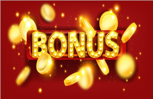 Big gold text which says bonus and gold coins
