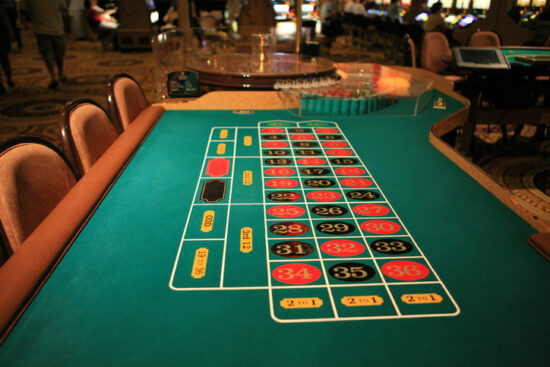 An image of a roulette table layout at a casino
