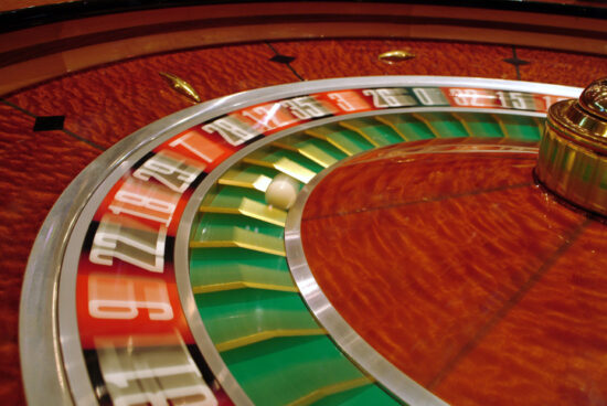 An image of a spinning roulette at a casino